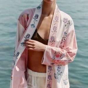 Zara Floral Embroidered Kaftan - size Small / Medium - NWT